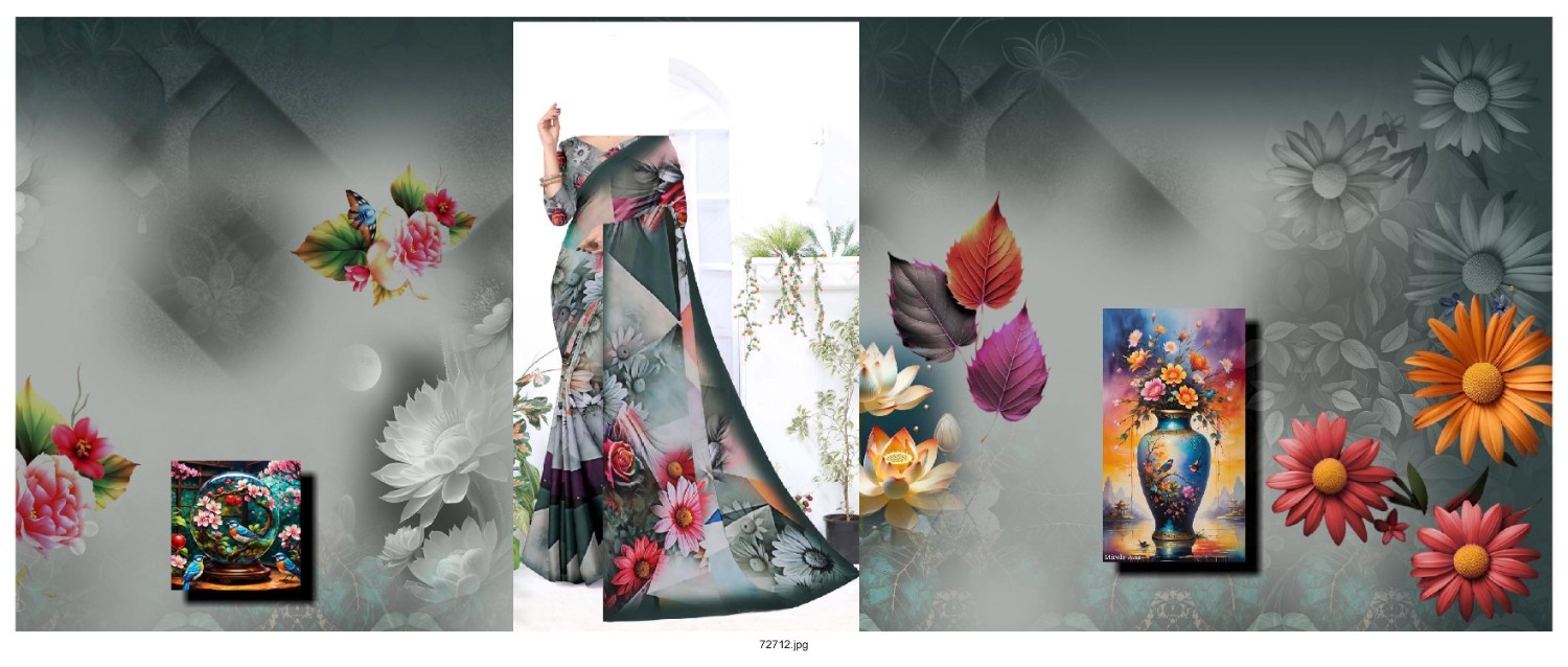 Abstract-Big-Flower-Saree