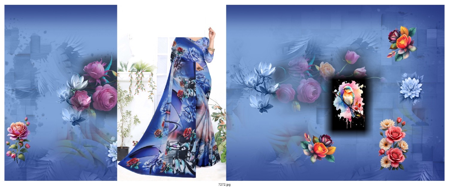 Abstract-Big-Flower-Saree