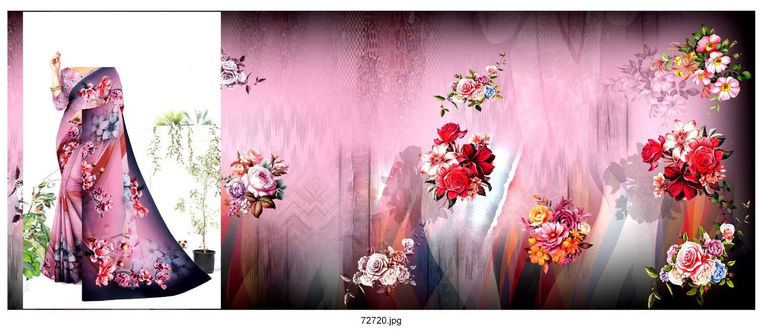 Abstract-Big-Flower-Saree