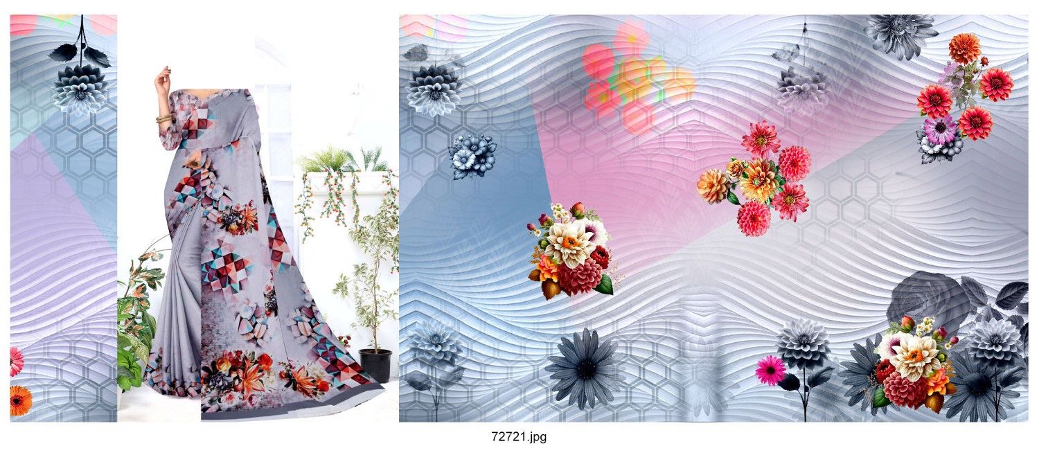 Abstract-Big-Flower-Saree
