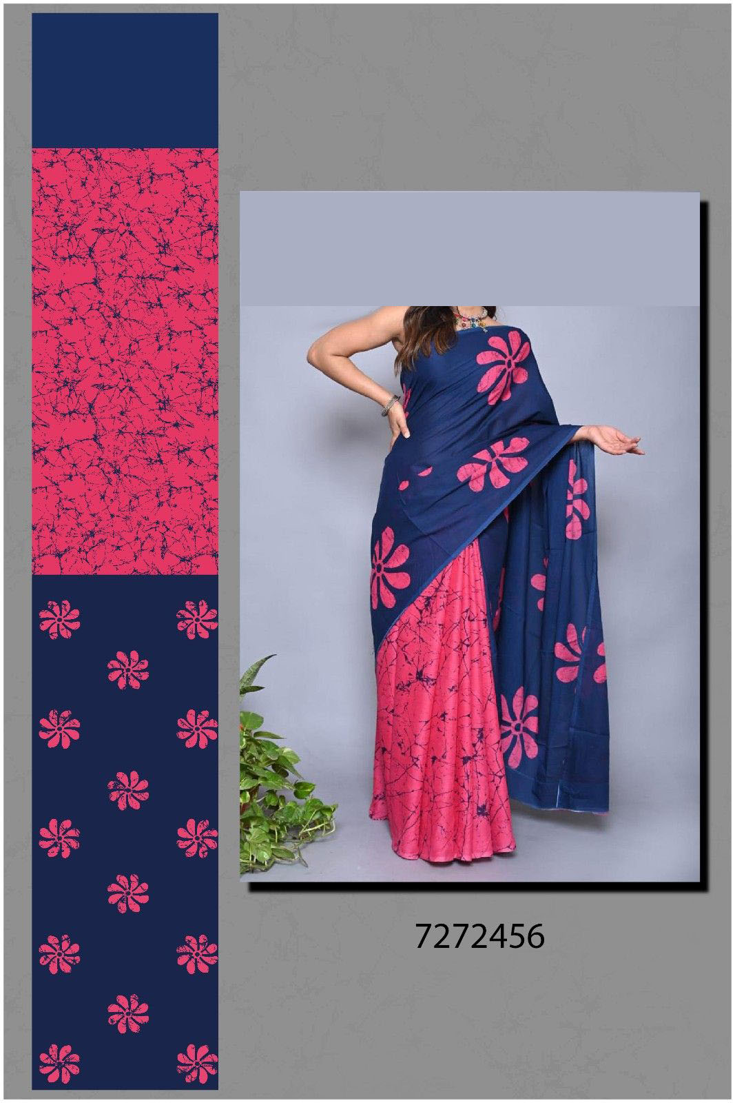 Treanding-Online-big-flower-saree