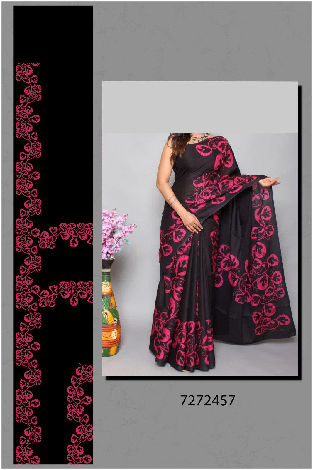 Treanding-Online-big-flower-saree
