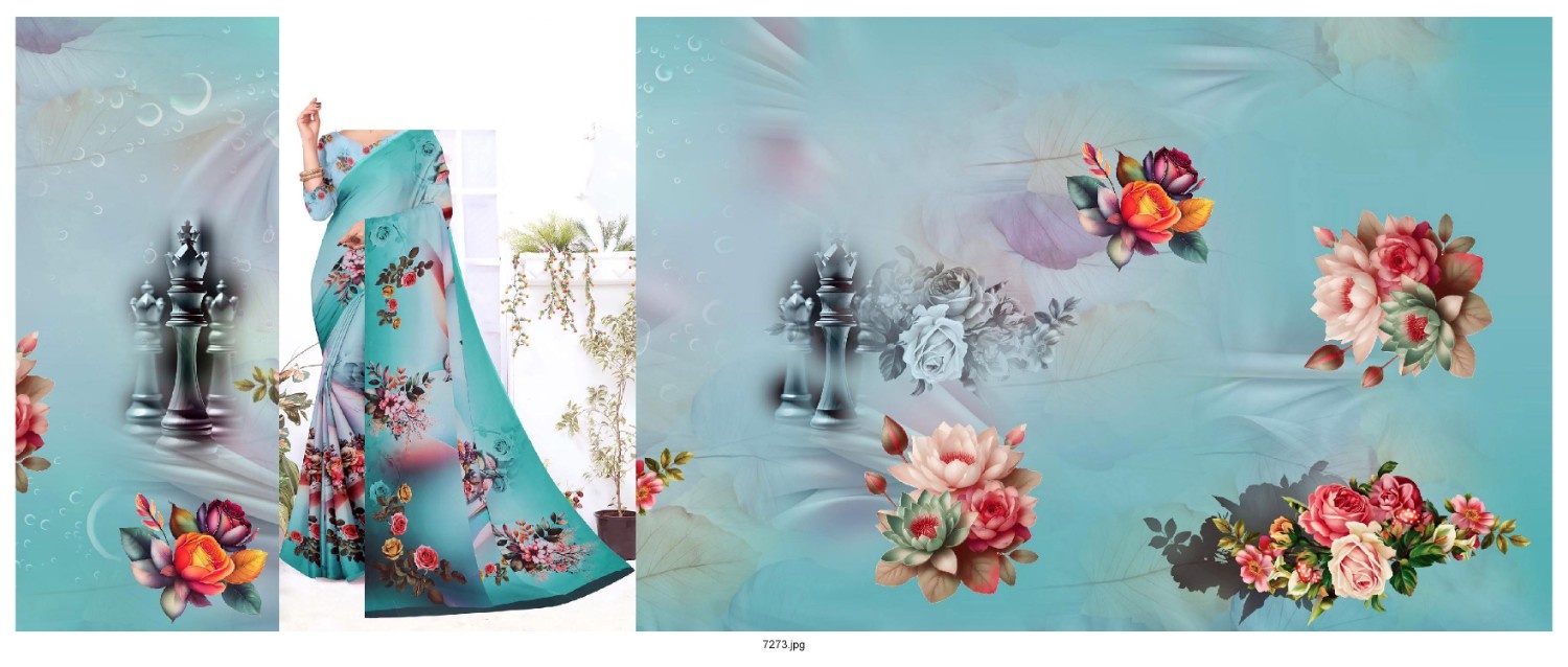 Abstract-Big-Flower-Saree