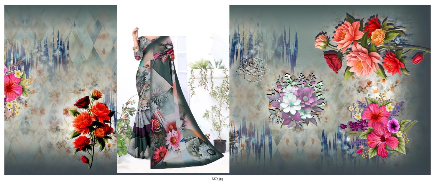 Abstract-Big-Flower-Saree