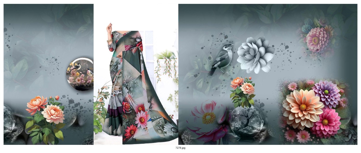 Abstract-Big-Flower-Saree