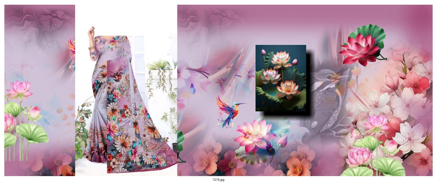 Abstract-Big-Flower-Saree