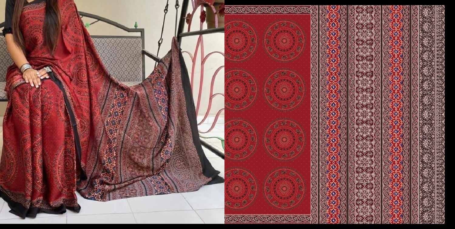 Ajrak-batik-saree-design