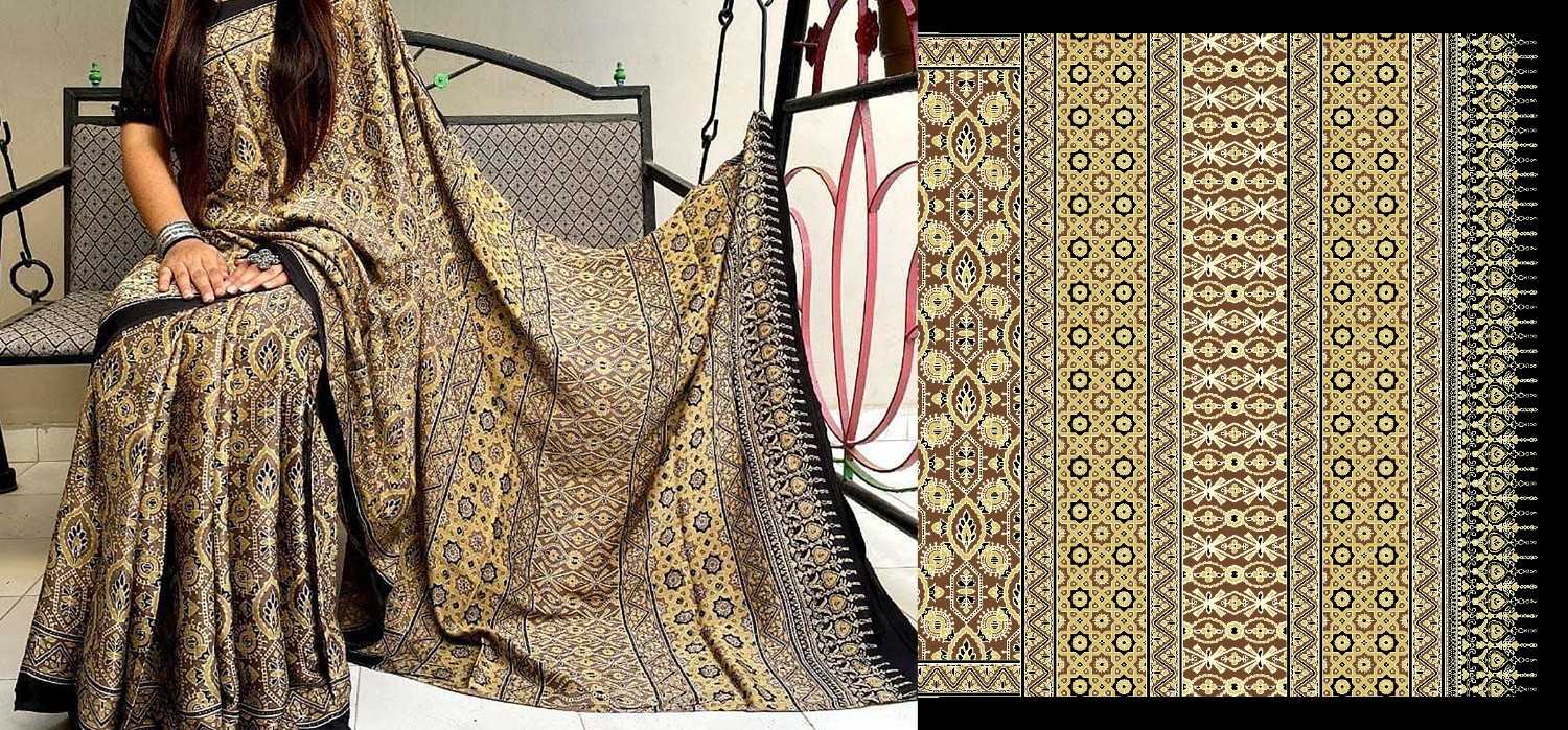 Ajrak-Batik-saree-design