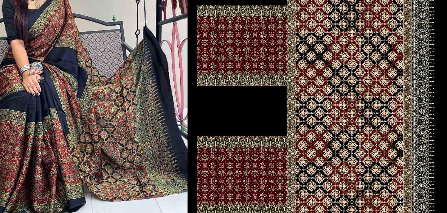 Ajrak-Batik-saree-design