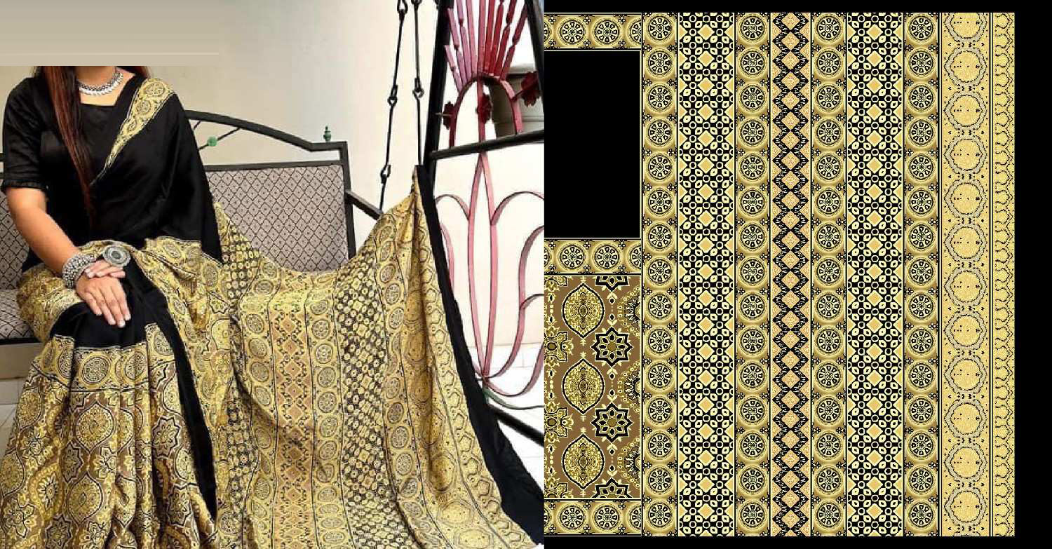 Ajrak-Batik-saree-design