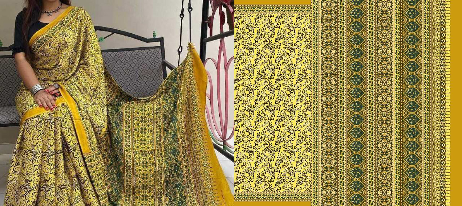 Ajrak-Batik-saree-design