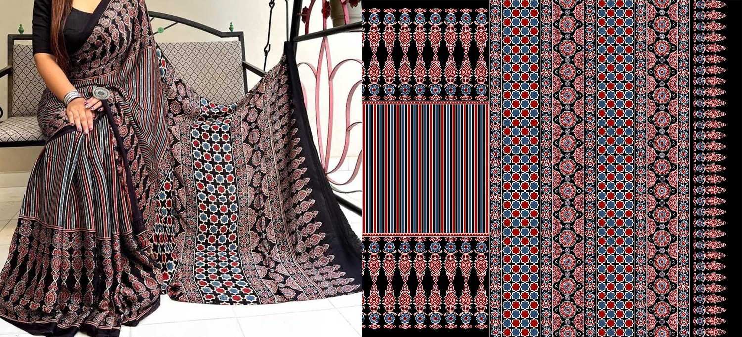 Ajrak-batik-saree-design