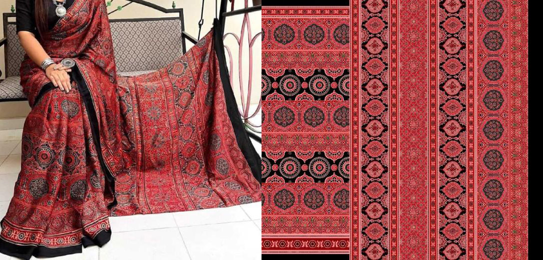 Ajrak-batik-saree-design