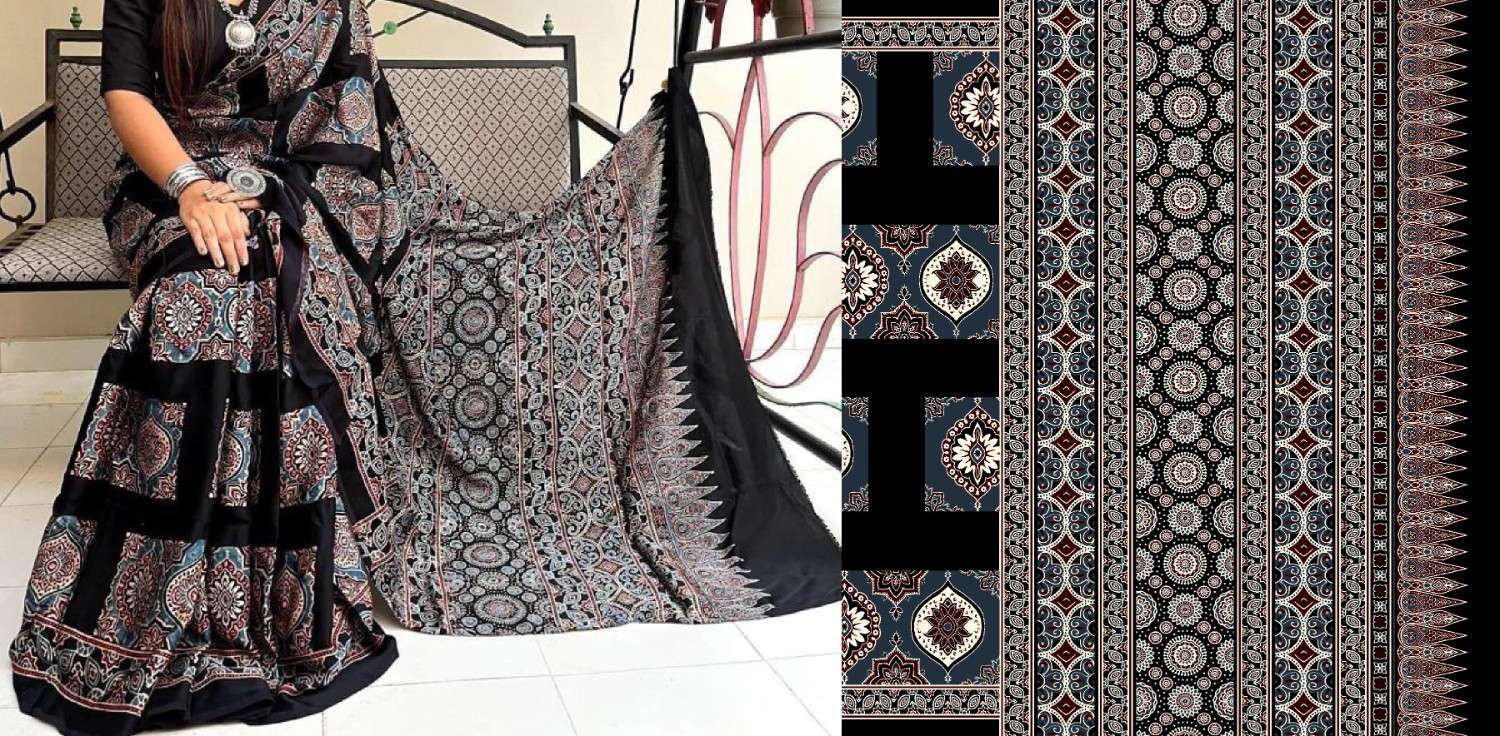 Ajrak-batik-saree-design