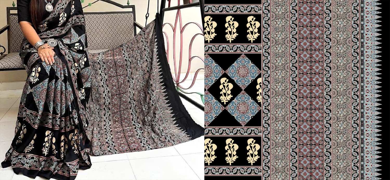 Ajrak-batik-saree-design